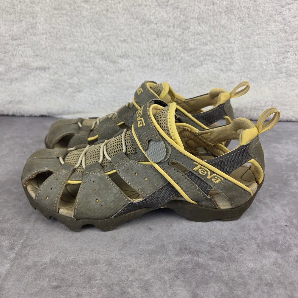 Teva Dozer Olive Green Yellow Hiking Sandals Water Shoes Mens 9.5 S2466